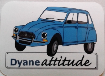 Autocollant
Vinyle brillant Dyane bleue
