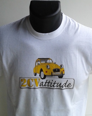 T-shirt 2CV blanc
logo jaune centre